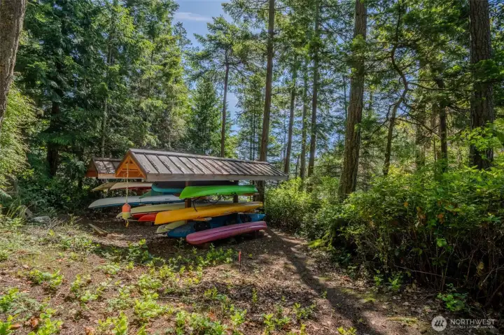 Harney View Kayak Storage area.