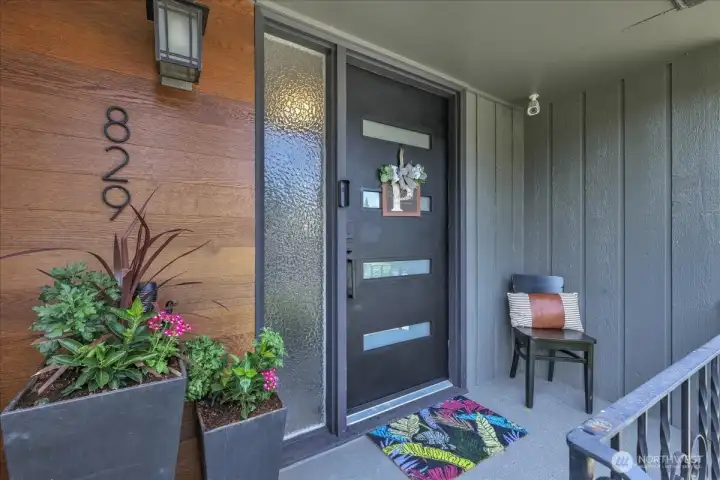 New front door & covered front patio upgrade!