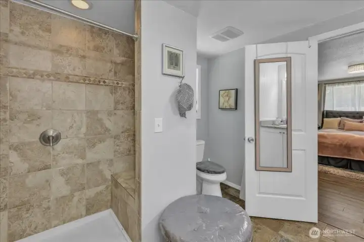 Shower and bathroom