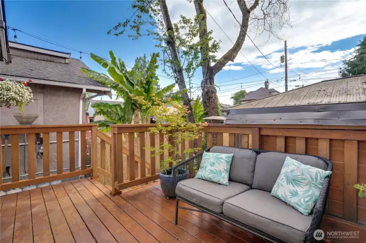 Deck/backyard access form the laundry room door.