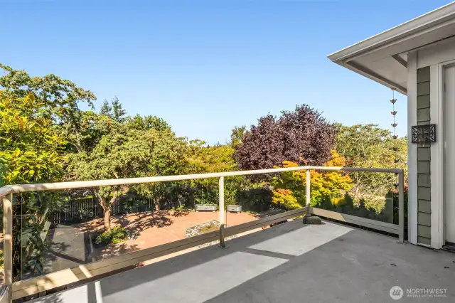 Private deck overlooks enchanting tree garden!