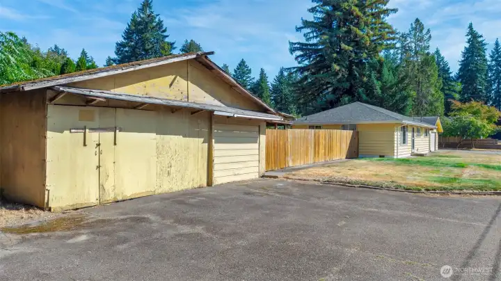 Detached additional garage marks a great workshop with a bit of TLC.