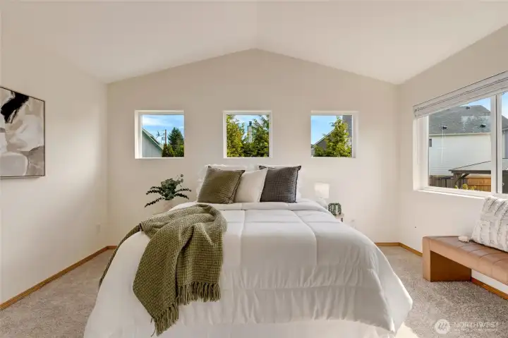 Vaulted Ceilings enhances the sense of space and brings in abundant natural light