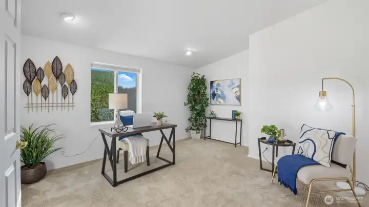 Office/den w/French Doors (plenty of space for a closet).