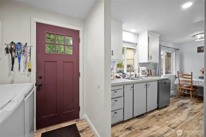 Back door to large yard.