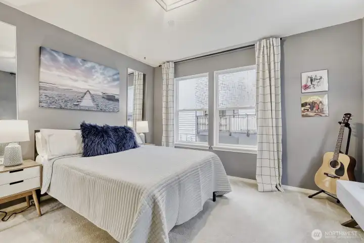 2nd floor bedroom with south facing windows