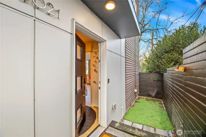 Private main entry - tucked away from the street