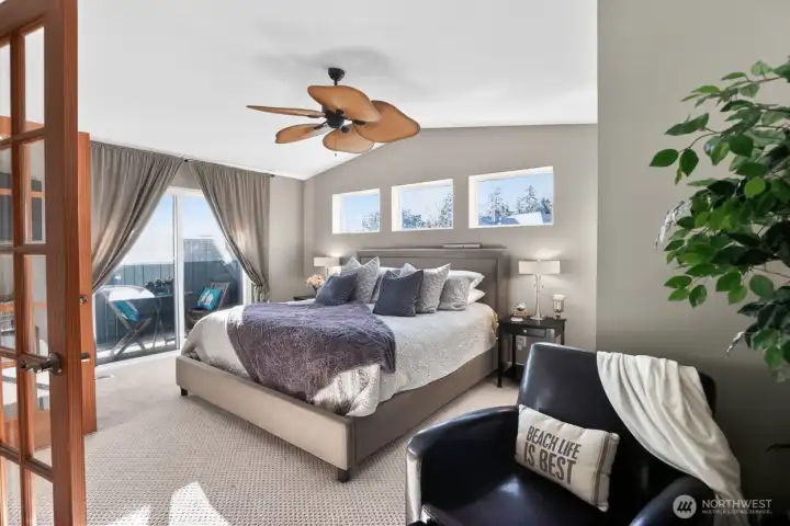 Upstairs Secondary Primary Suite with Balcony