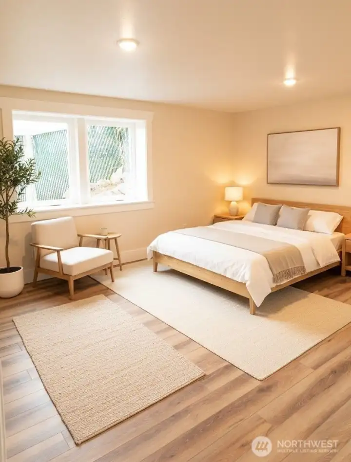 Primary bedroom on lower level