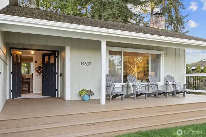 Newer deck greets you as you enter the home.