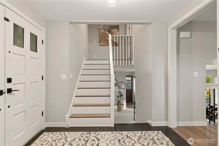 Light and bright entry way in this tri-level home.
