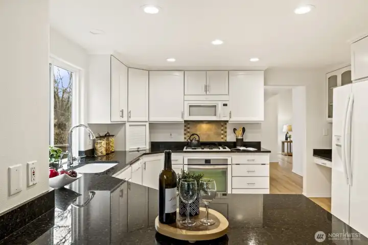 Circular floor plan perfect for entertaining.