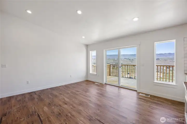 Dining area with slider to large deck - perfect for BBQs