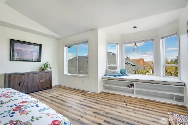 A custom window bench with storage