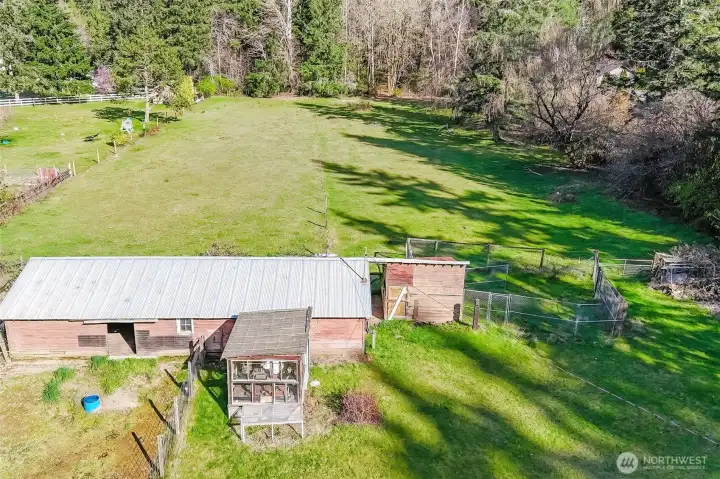 24'  X  50'  barn + covered stall and potting shed.