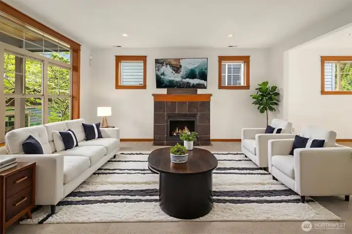 The living room has been virtually staged. The living room has been virtually staged.