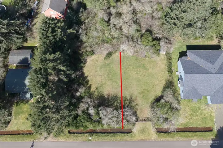 Red line is an approximate delination of lot lines.  Lot 136 is on the left side of the red line.