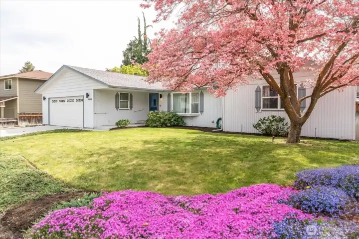 Beautifully landscaped front yard with irrigation.