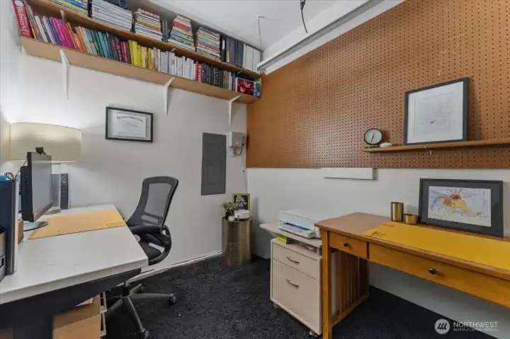 Converted office space in garage.