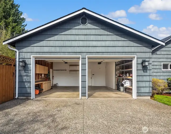Spacious 2 car garage with ample storage.