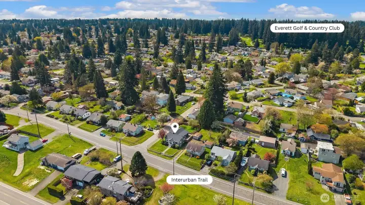 Aerial photo facing West.