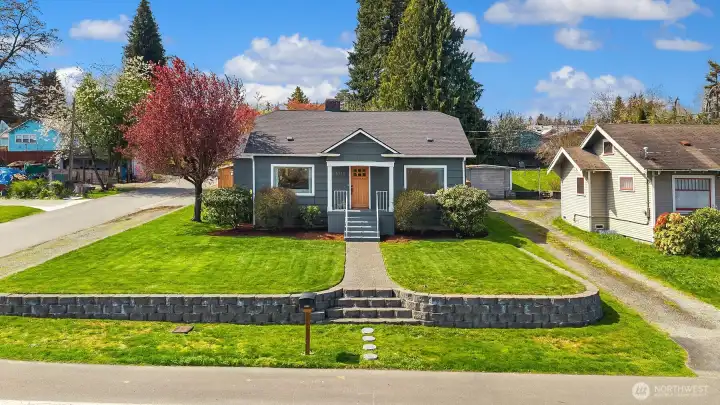 Corner lot home with spacious yard.