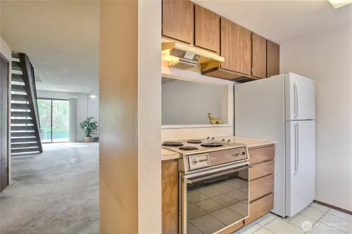 Kitchen to view of living room
