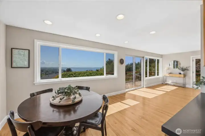 Dining room with Mt. Rainier & Puget Sound views