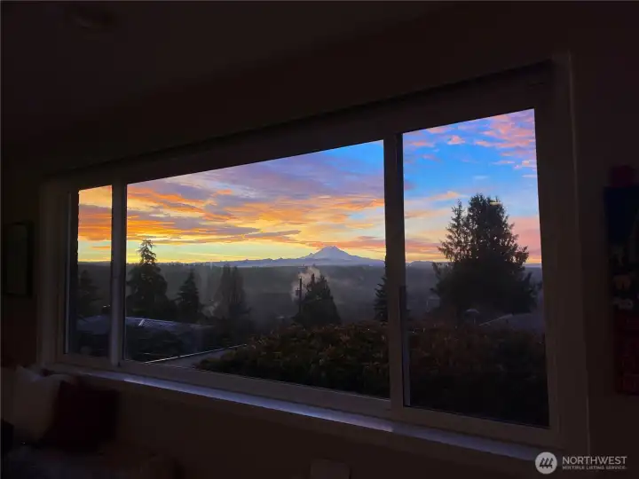 Sunset view from dining room window