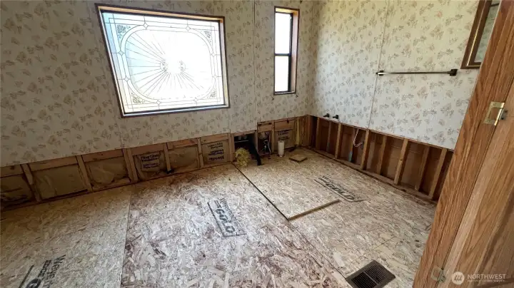 Gutted primary bedroom bathroom