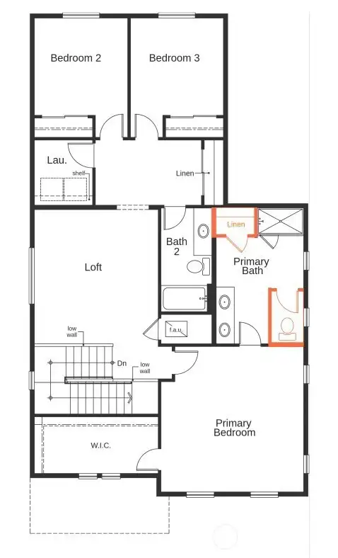 Plan 2141 Second Floor Layout Lot 425