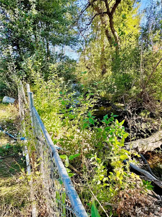 Whiskey Creek borders the East side of the property