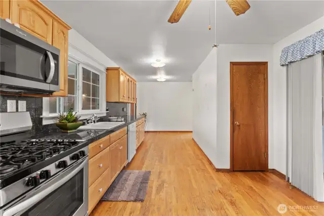 Nicely Updated Kitchen with Gas Range and Norwegian Granite Countertops