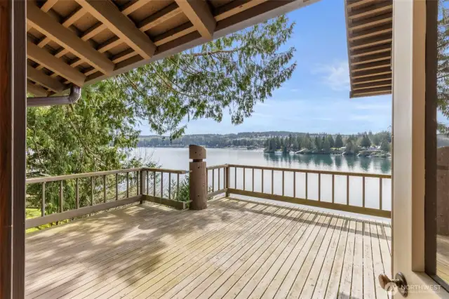 Large sunny deck provides great views of Ludlow Bay and Marina.