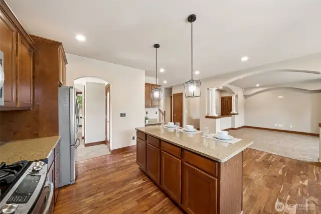 The Kitchen has great access to the Dining Room & Family Room...