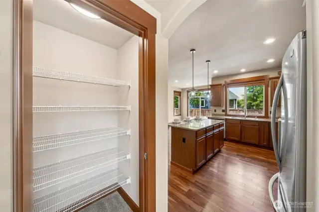 The Pantry is located by the refrigerator...