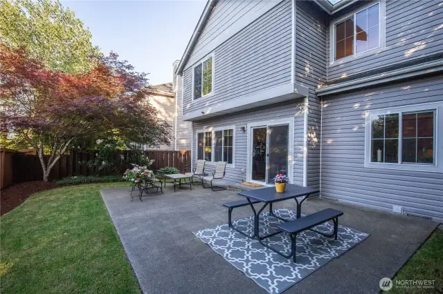 The extra size patio has been recently enlarged and is great for outdoor living and entertaining in the fully fenced back yard with room for your fur babies to play and enjoy the outdoors.