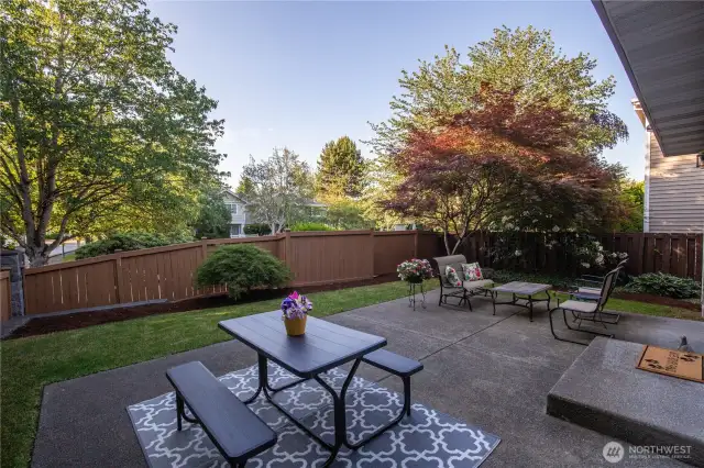 You'll love this spacious patio for outdoor living and entertaining, with fenced back yard.