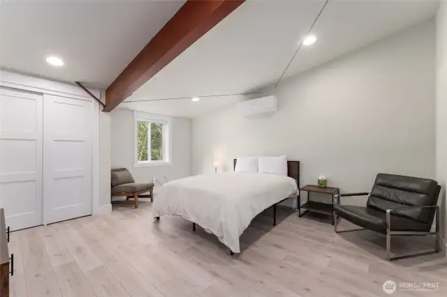 Upper level bedroom with huge walk in closet