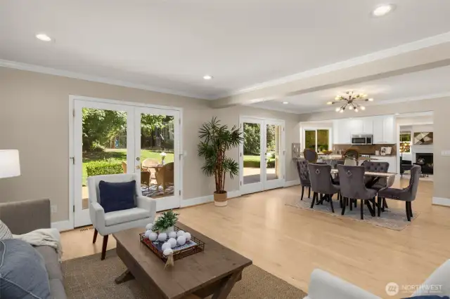 Great Room Opens into Dining and Kitchen