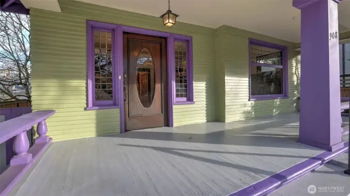 Extra deep full-length covered front porch