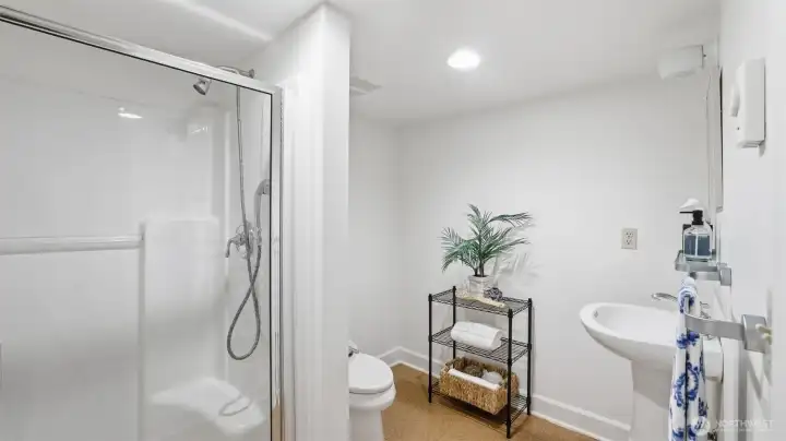 3/4 bath on lower level