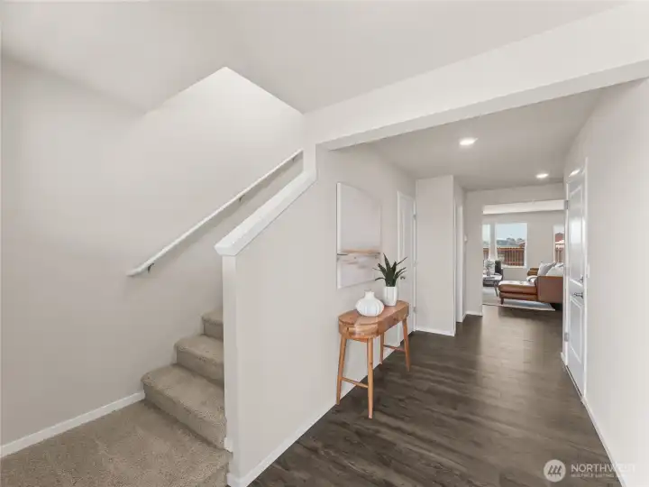 Wide welcoming entryway. Finishes and options may vary.