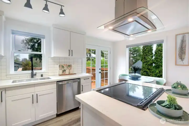 Deep kitchen sink with vented hood