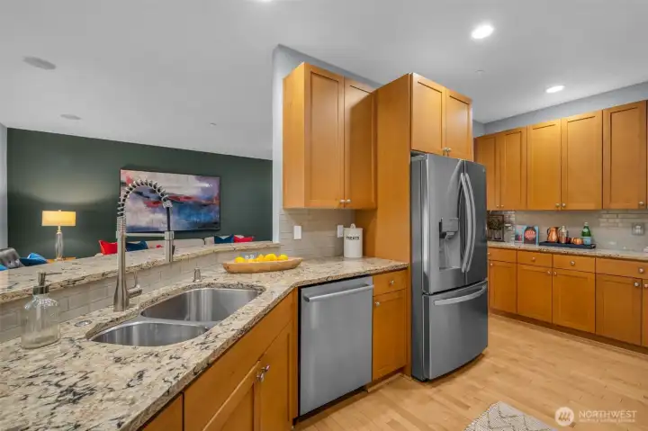 one of many views of the chefs kitchen.  It's spacious, with great flow, open and tons of storage.  Newer appliances (all appliances stay with the home).