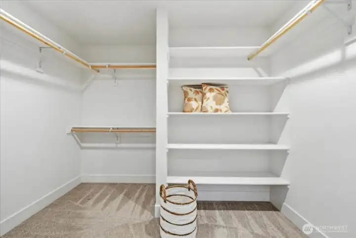 Primary suite's walk-in closet