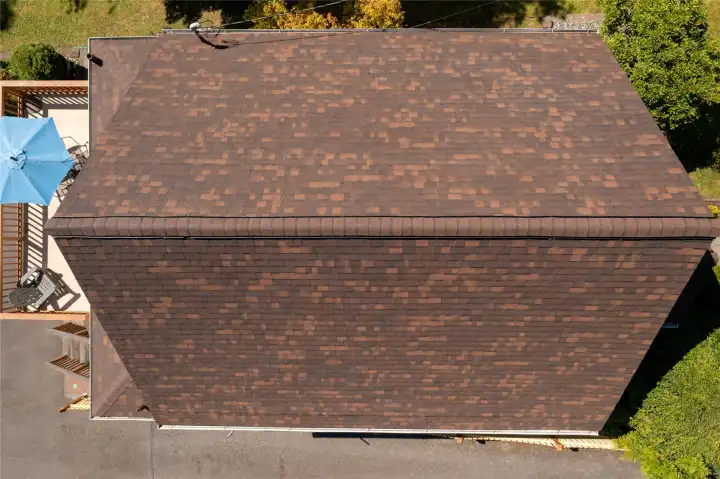 Birds eye view of the new roof