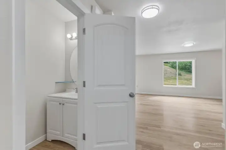 Powder Room near office and Living room