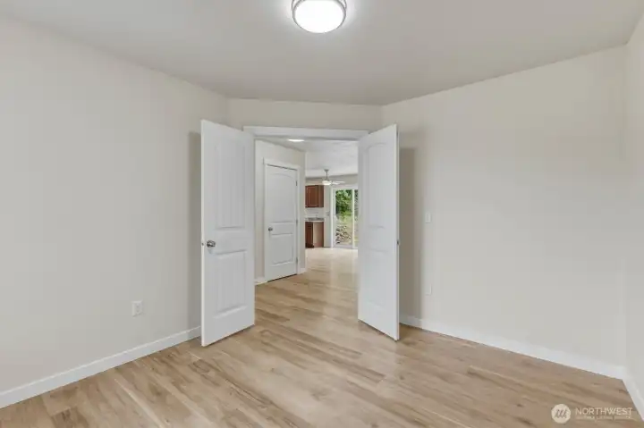 Office with a view of the front door