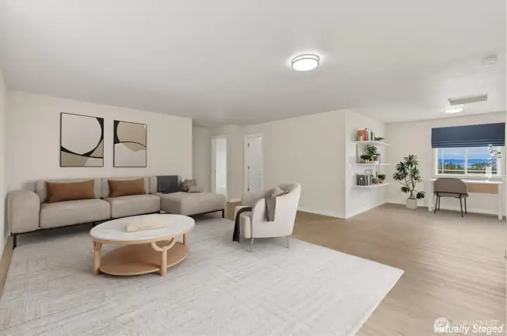 Huge Upper Living Room Virtually Staged